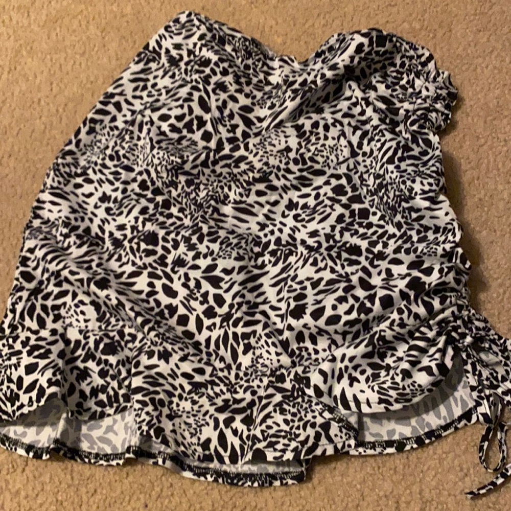 Leopard print skirt with adjustable strings